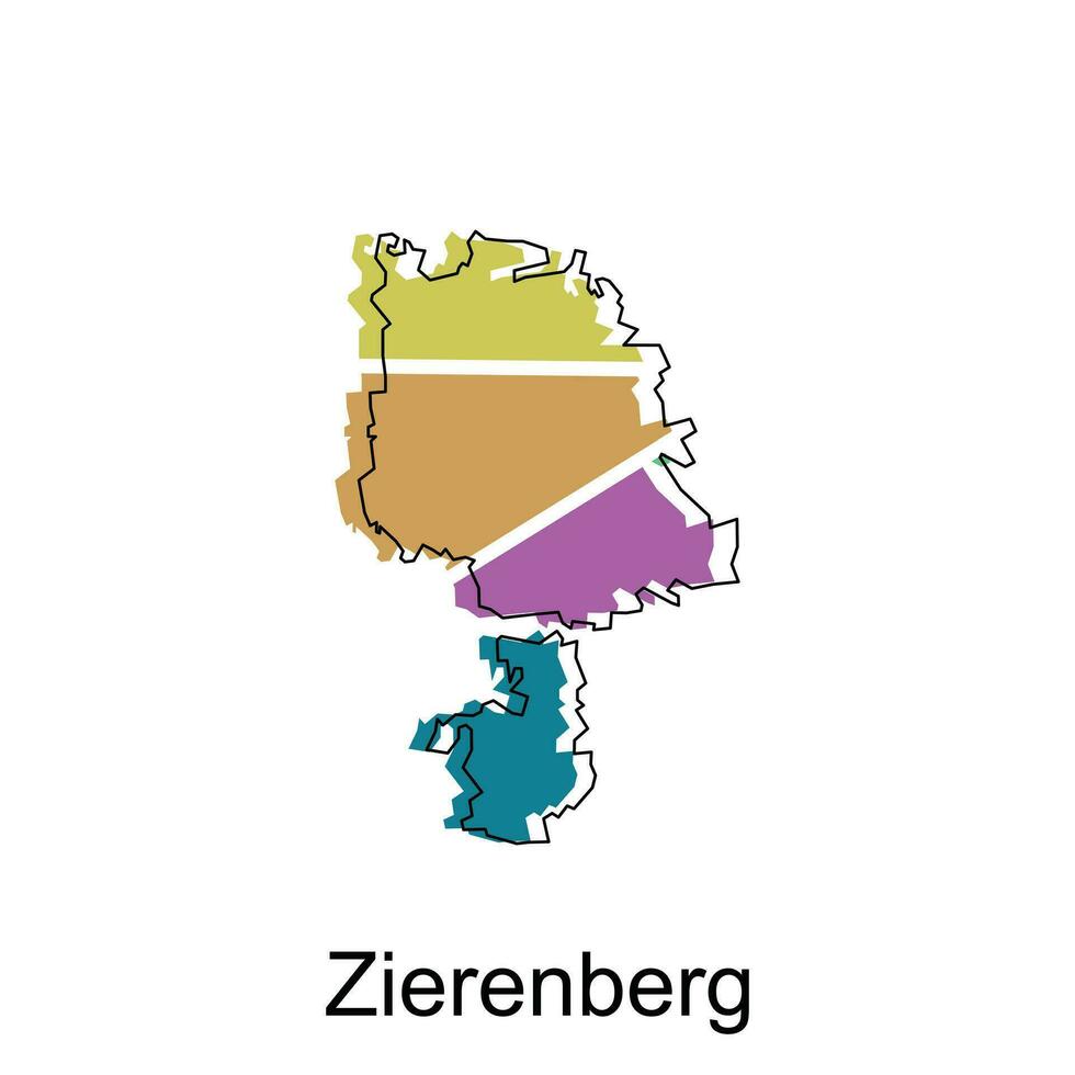 zierenberg carta geografica, dettagliato schema colorato regioni di il Tedesco nazione. vettore illustrazione modello design