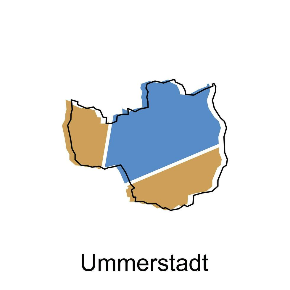 carta geografica di ummmerstadt colorato disegno, mondo carta geografica internazionale vettore modello con schema grafico schizzo stile su bianca sfondo