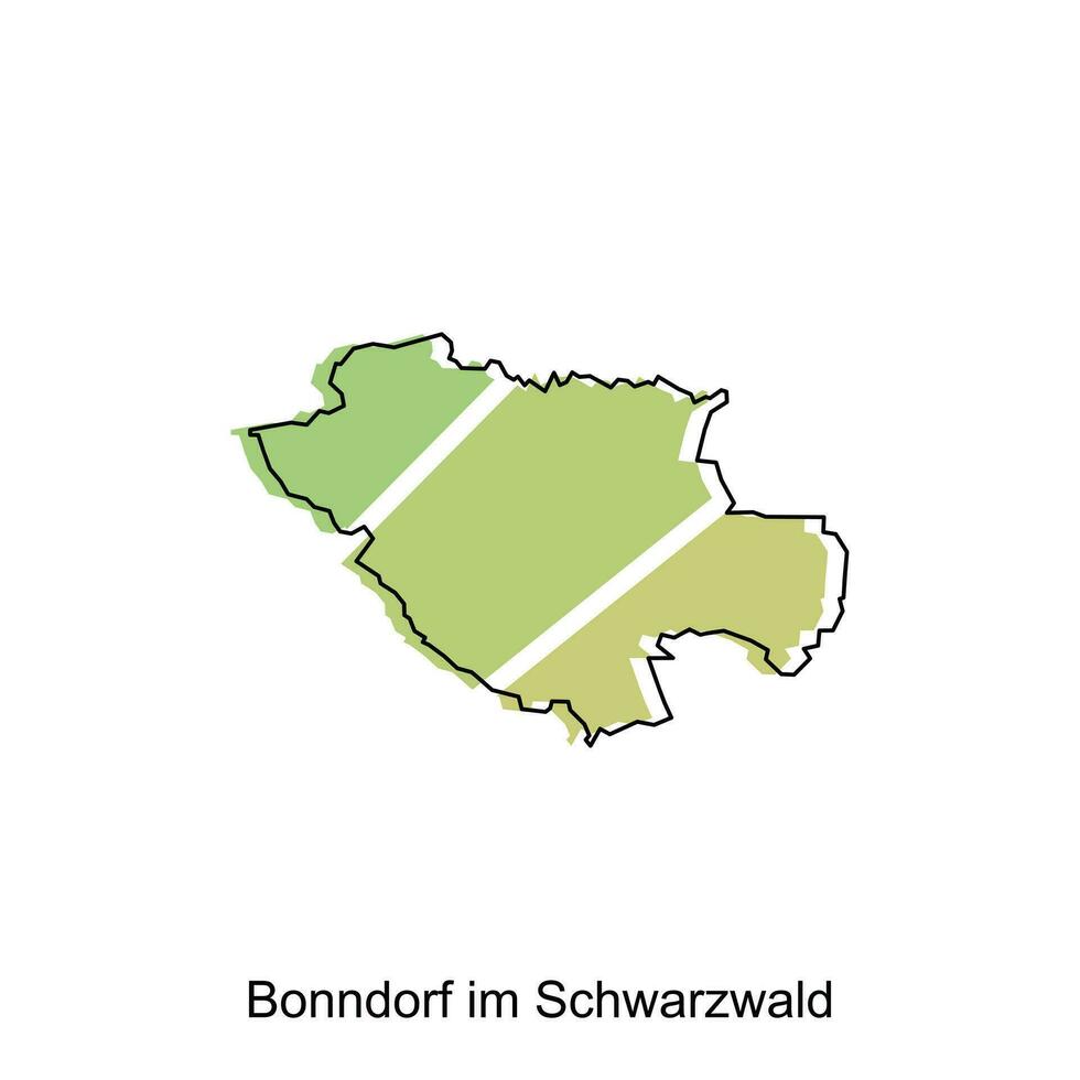 carta geografica di bonndorf sono schwarzwald design illustrazione, vettore simbolo, cartello, schema, mondo carta geografica internazionale vettore modello su bianca sfondo