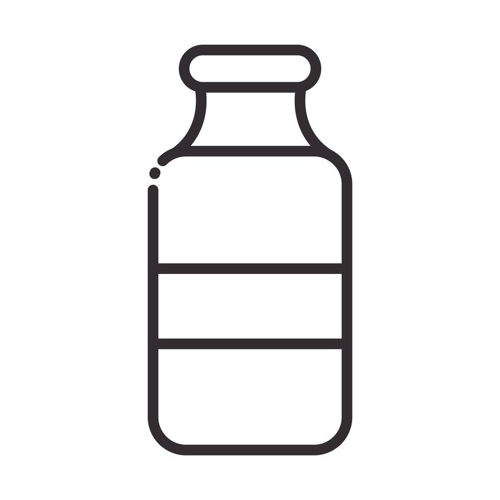 stile dell'icona della linea dell'elemento della scienza della bottiglia medica di biologia vettore