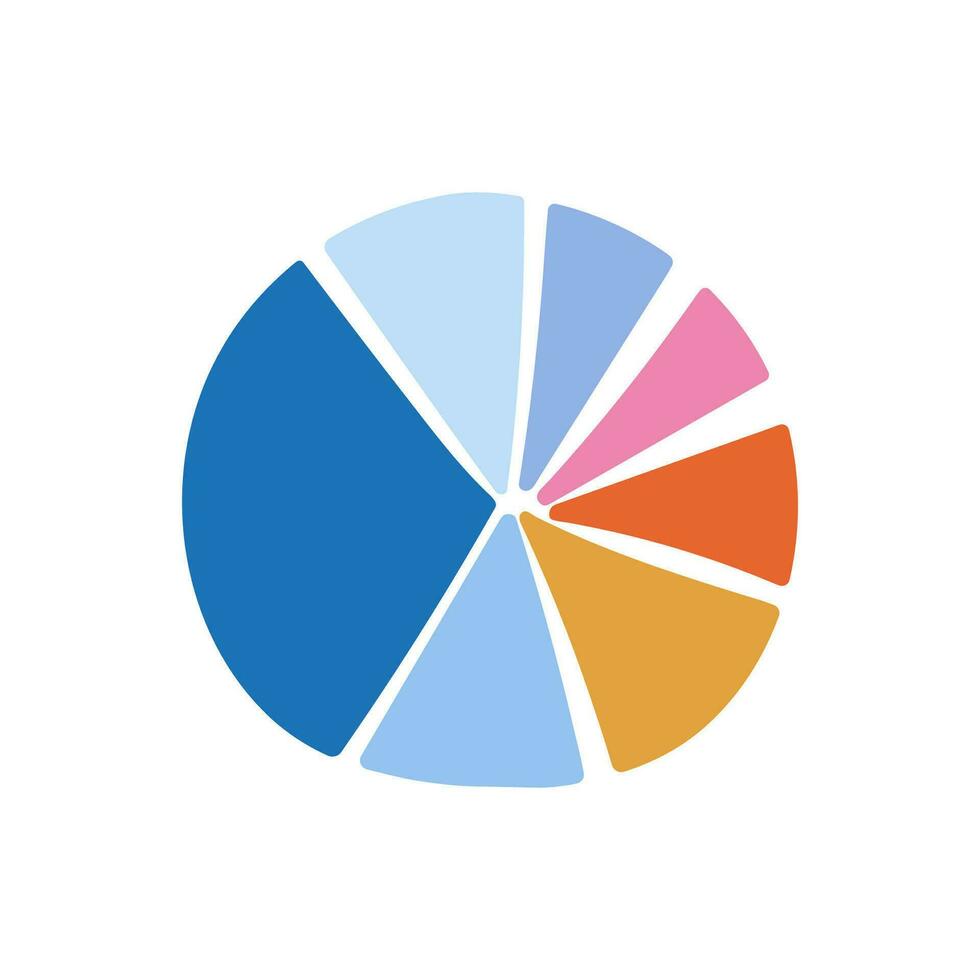 carino mano disegnato clipart di grafico, grafico, diagramma. Infografica attività commerciale elemento per presentazioni, statistica, rapporti. vettore illustrazione isolato o sfondo con mano disegnato scarabocchio schema.