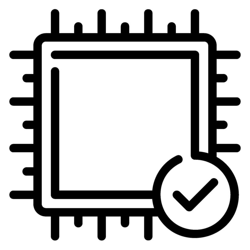 icona della linea di chip vettore