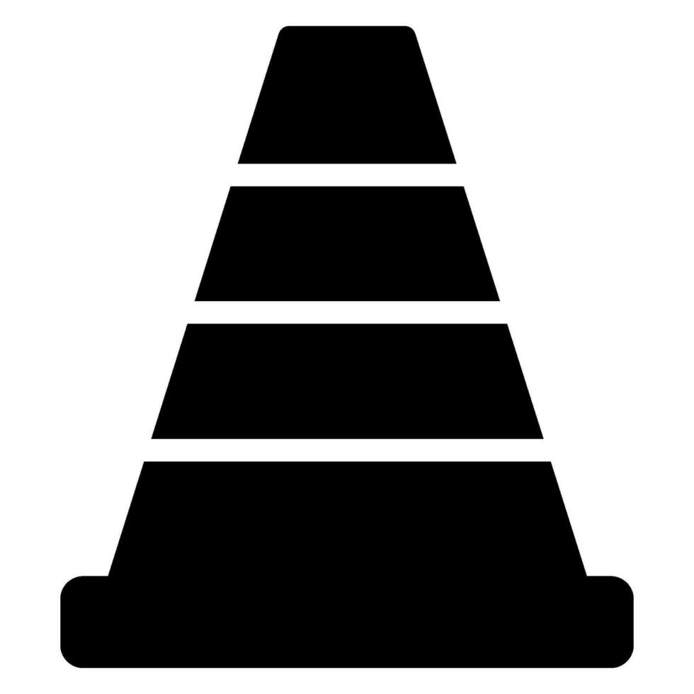 icona del glifo con cono di traffico vettore