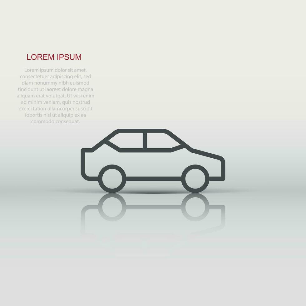 auto icona nel piatto stile. automobile veicolo vettore illustrazione su bianca isolato sfondo. berlina attività commerciale concetto.