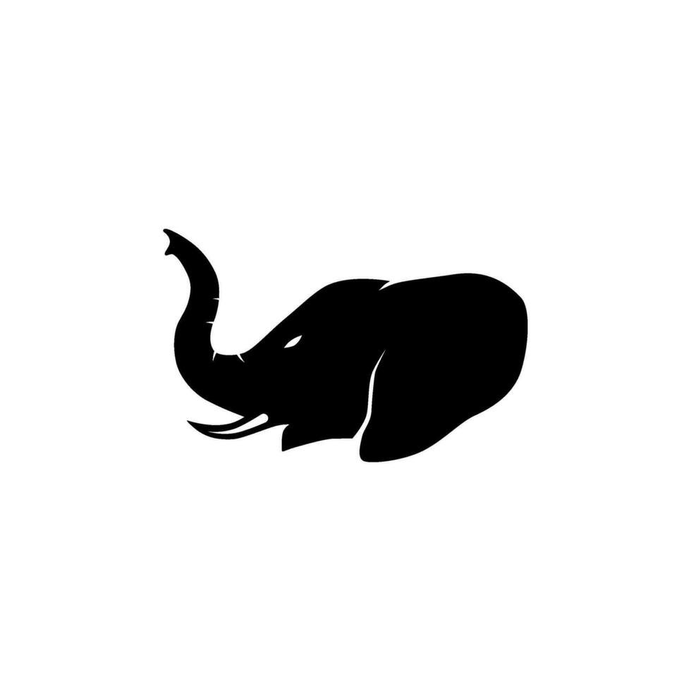 nero silhouette di elefante vettore logo