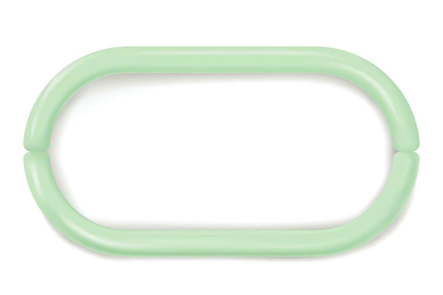 volumetrica ovale 3d telaio con un vuoto spazio nel il centro con un gonfiabile verde confine vettore