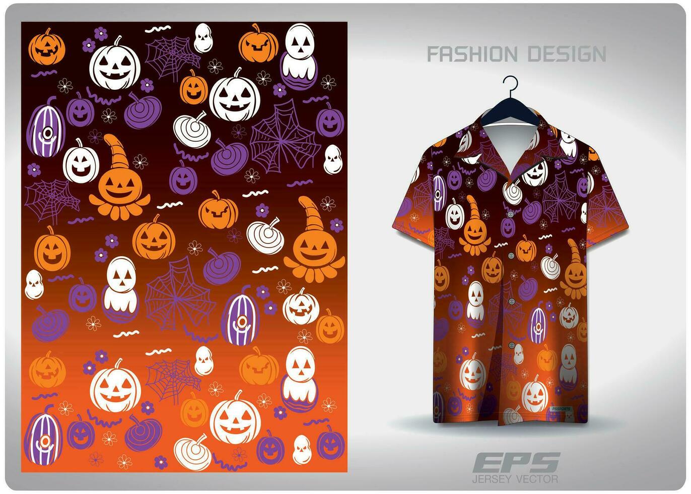 vettore hawaiano camicia sfondo immagine.halloween fantasma zucca cranio arancia modello disegno, illustrazione, tessile sfondo per hawaiano camicia, maglia hawaiano camicia