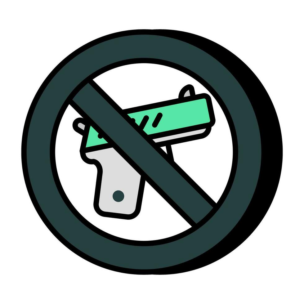 un' colorato design icona di no pistola vettore