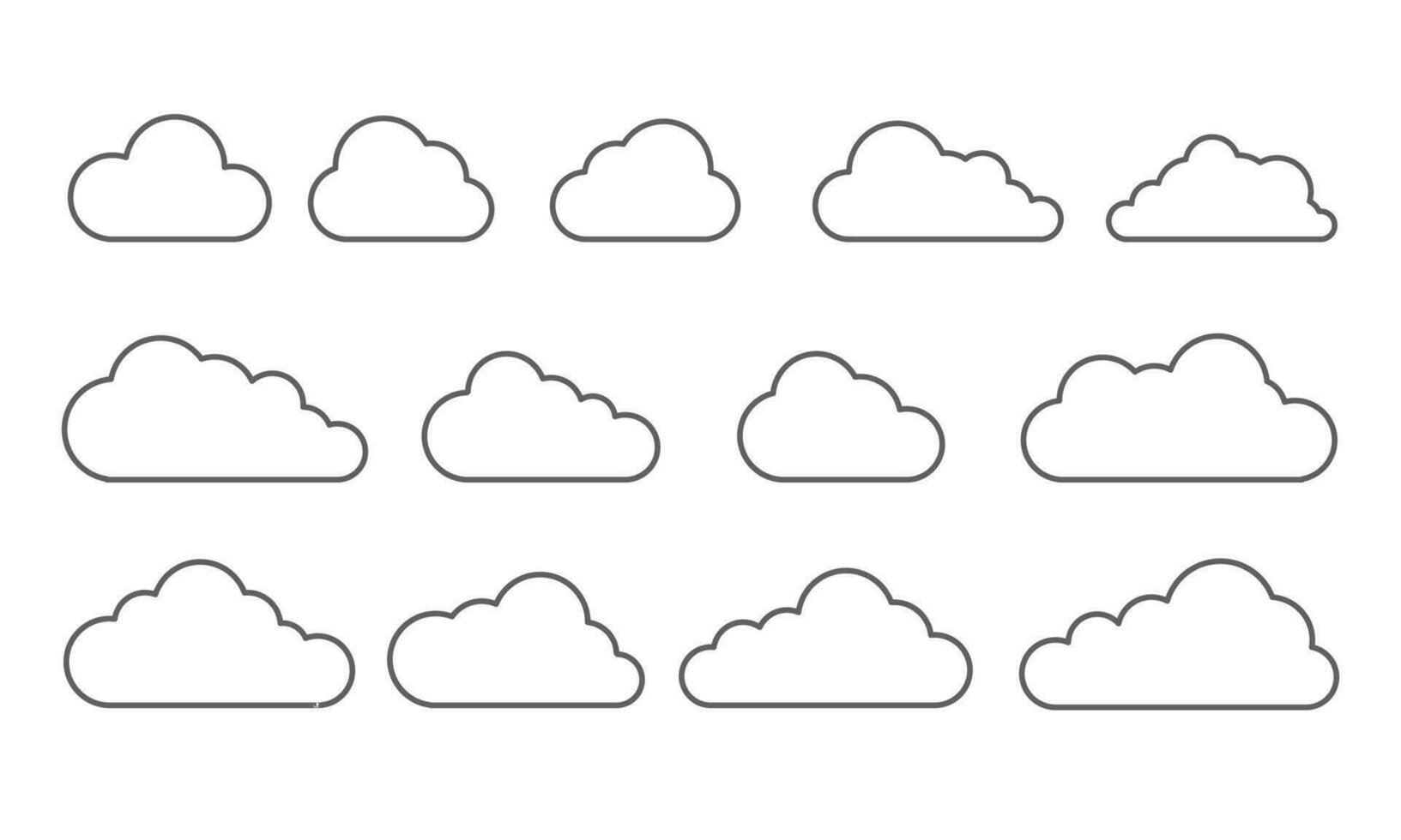 nube linea icona collezione. vettore illustrazione.