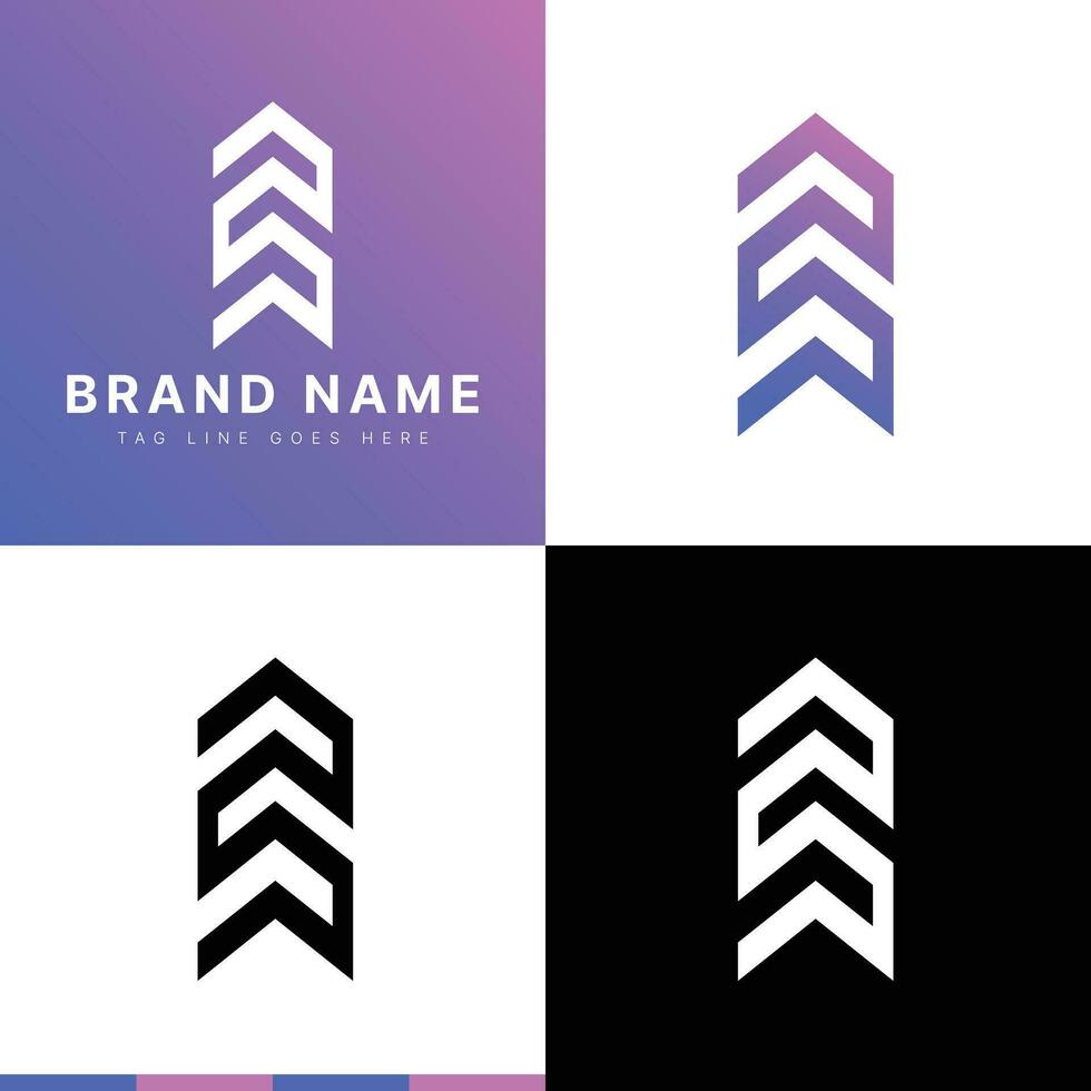 semplice moderno freccia logo. pendenza viola vettore logo design. attività commerciale e il branding loghi. piatto vettore logo design modello.