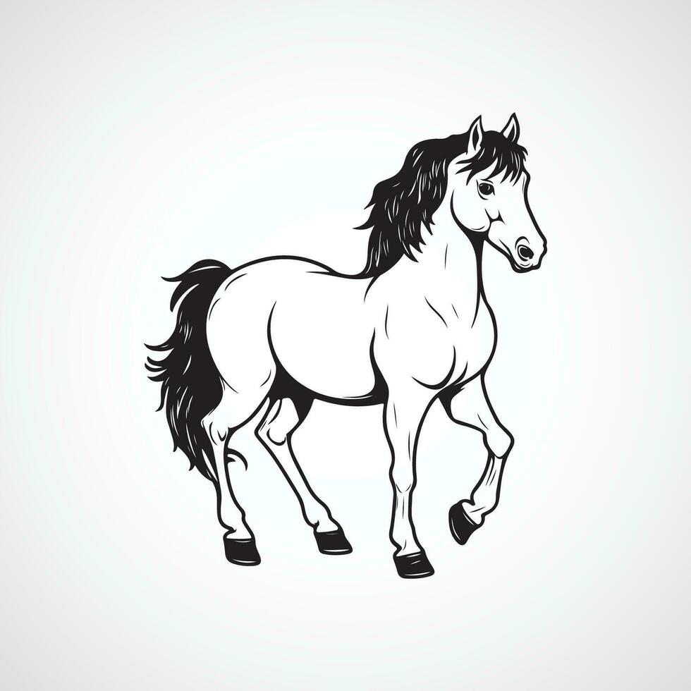 vettore nero cavallo logo modello