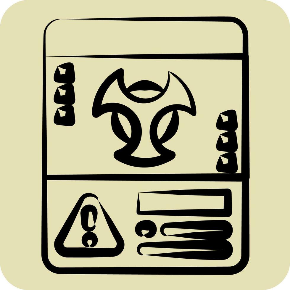 icona rischio biologico. relazionato per nucleare simbolo. mano disegnato stile. semplice design modificabile. semplice illustrazione vettore