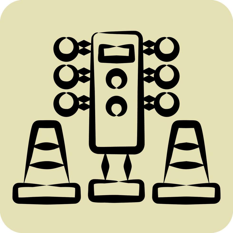 icona traffico luci. relazionato per da corsa simbolo. mano disegnato stile. semplice design modificabile. semplice illustrazione vettore