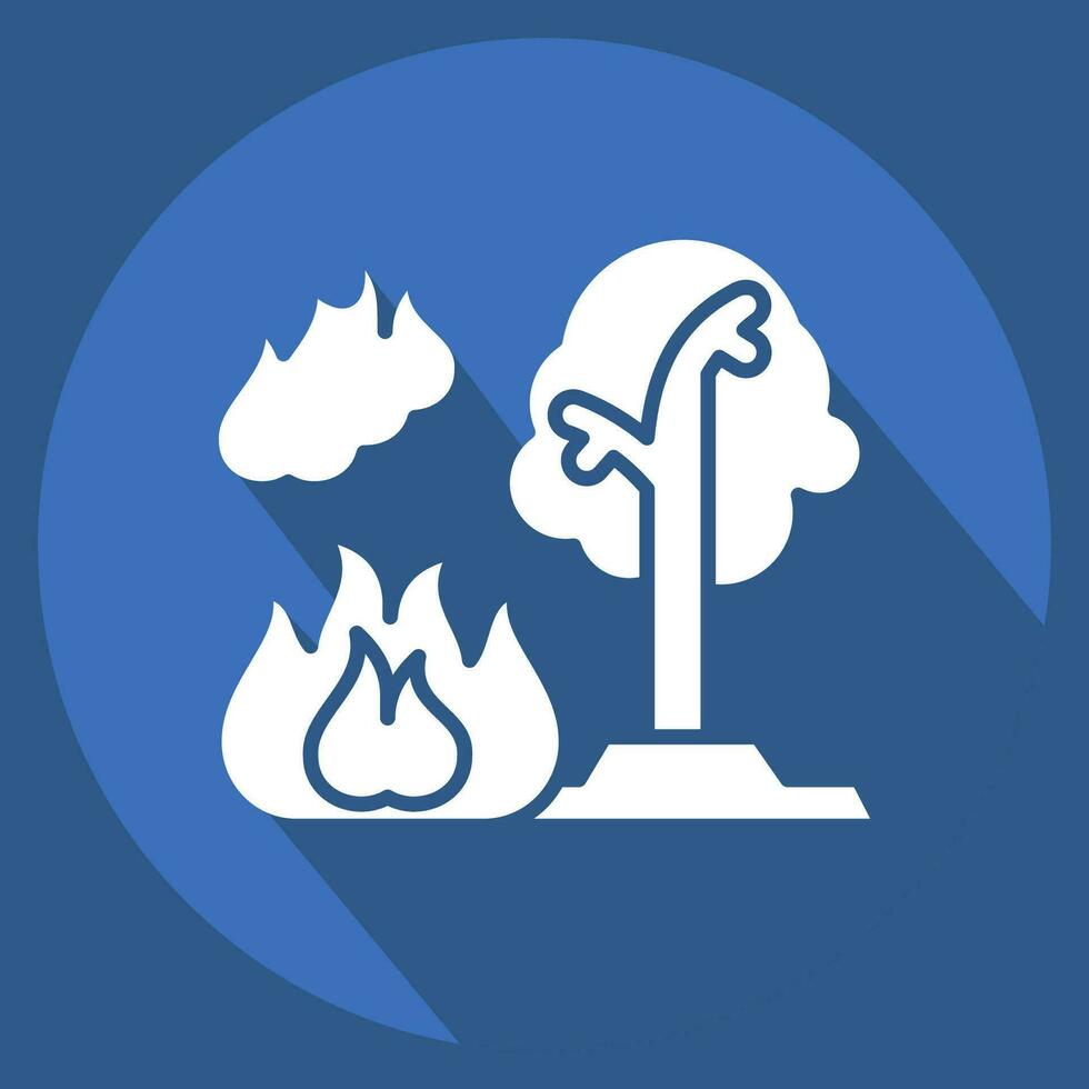 icona foresta incendi. relazionato per nucleare simbolo. lungo ombra stile. semplice design modificabile. semplice illustrazione vettore