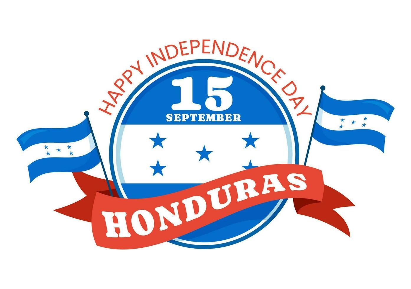 contento Honduras indipendenza giorno vettore illustrazione su settembre 15 con agitando bandiera sfondo nel nazionale vacanza mano disegnato modelli