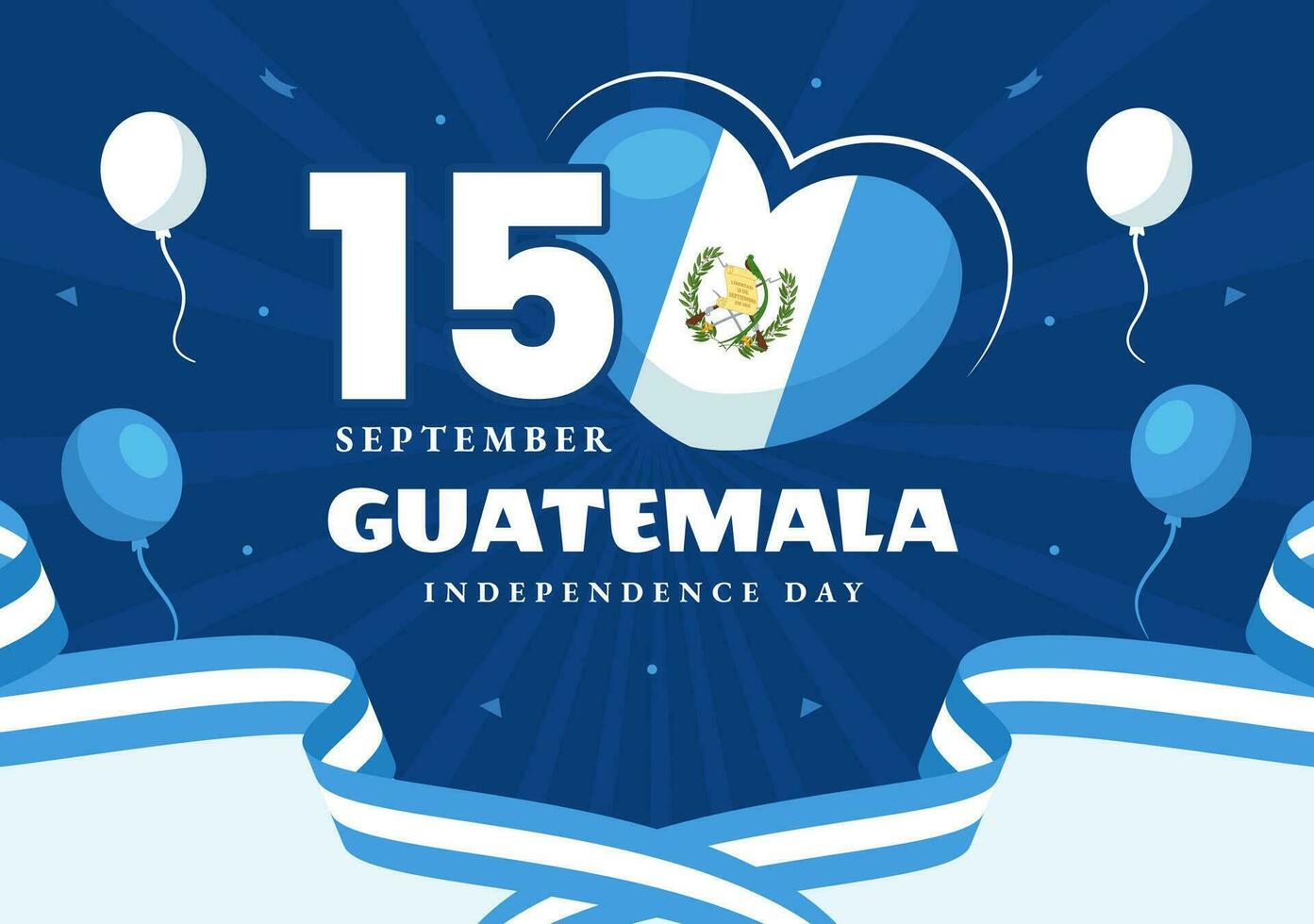 Guatemala indipendenza giorno vettore illustrazione su settembre 15 con agitando bandiera sfondo nel nazionale vacanza piatto cartone animato mano disegnato modelli