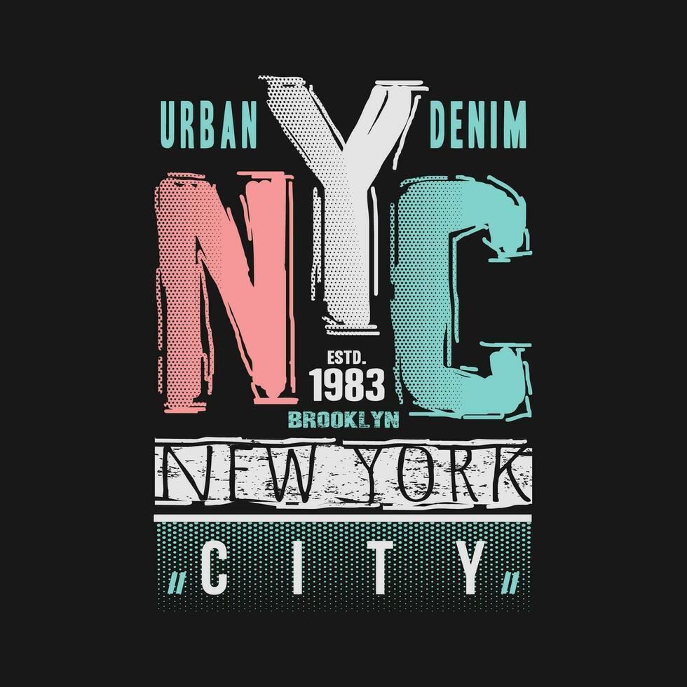 nyc urbano denim grafico moda stile, t camicia disegno, tipografia vettore, illustrazione vettore