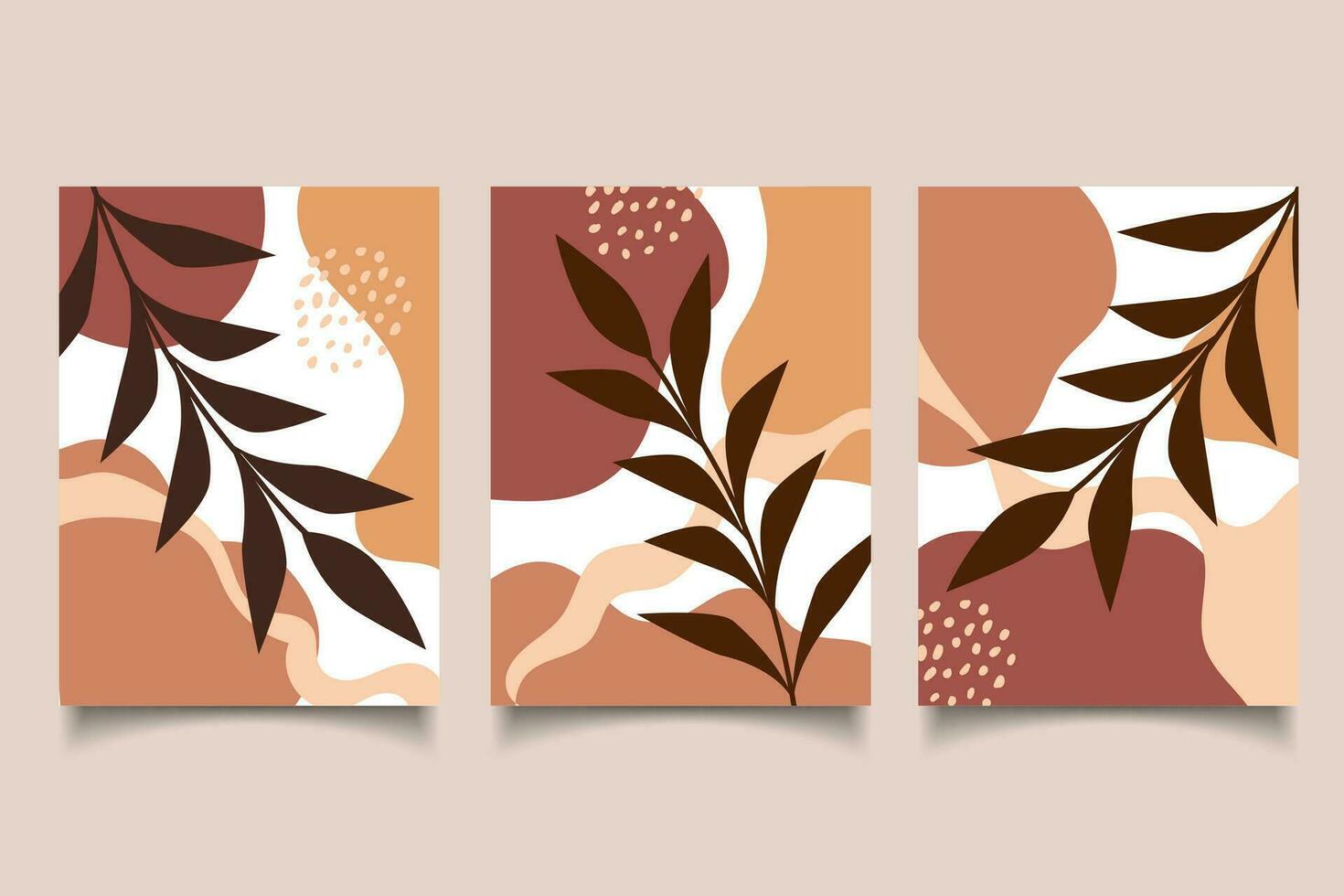 impostato di manifesto astratto tropicale le foglie con mano disegnato biologico forme design parete arte o sociale media sfondo design vettore