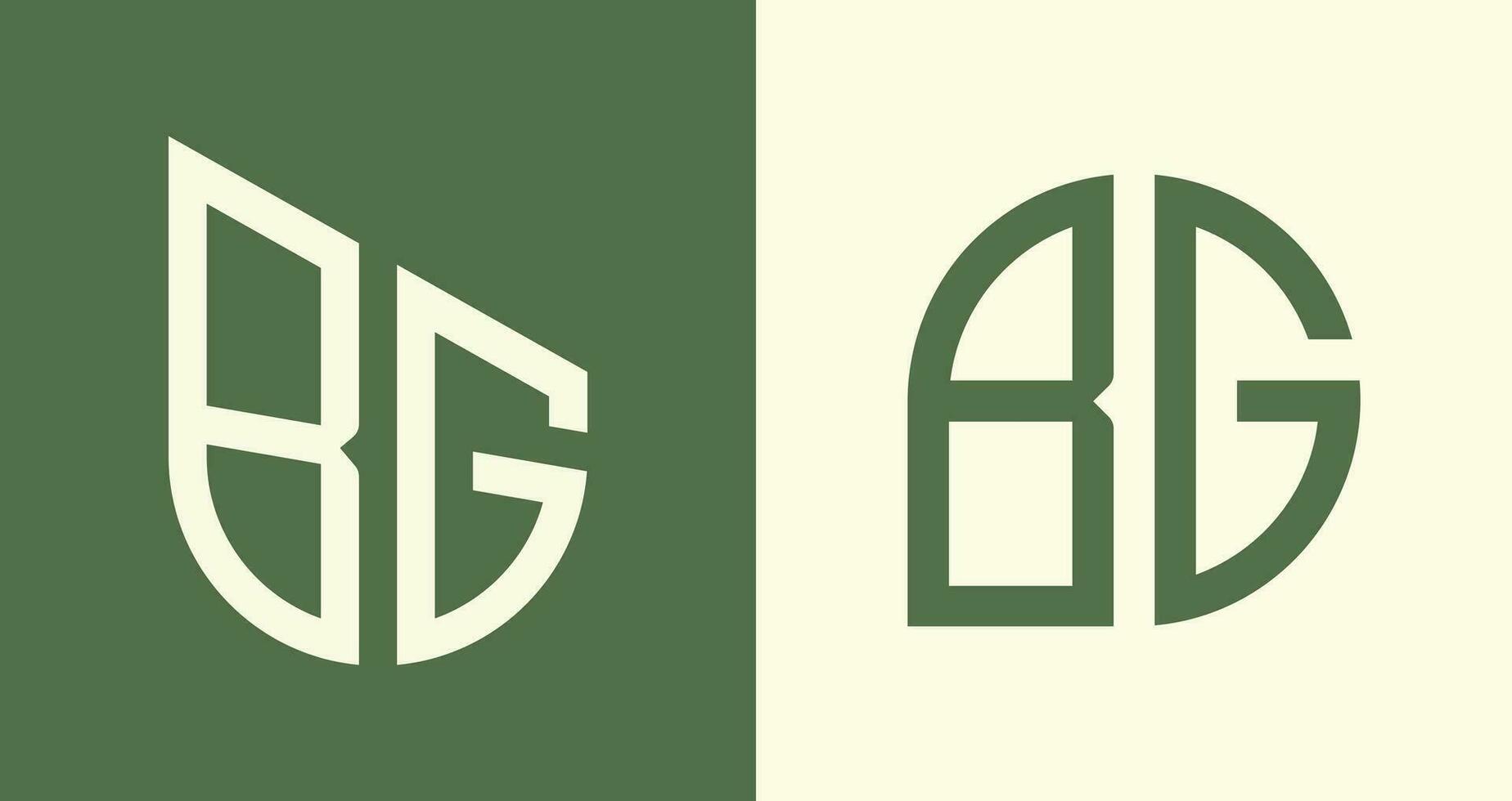 pacchetto creativo semplice di lettere iniziali bg logo design. vettore