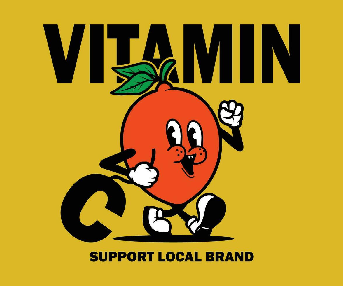 cartone animato personaggio di Limone frutta grafico design per t camicia strada indossare e urbano stile vettore