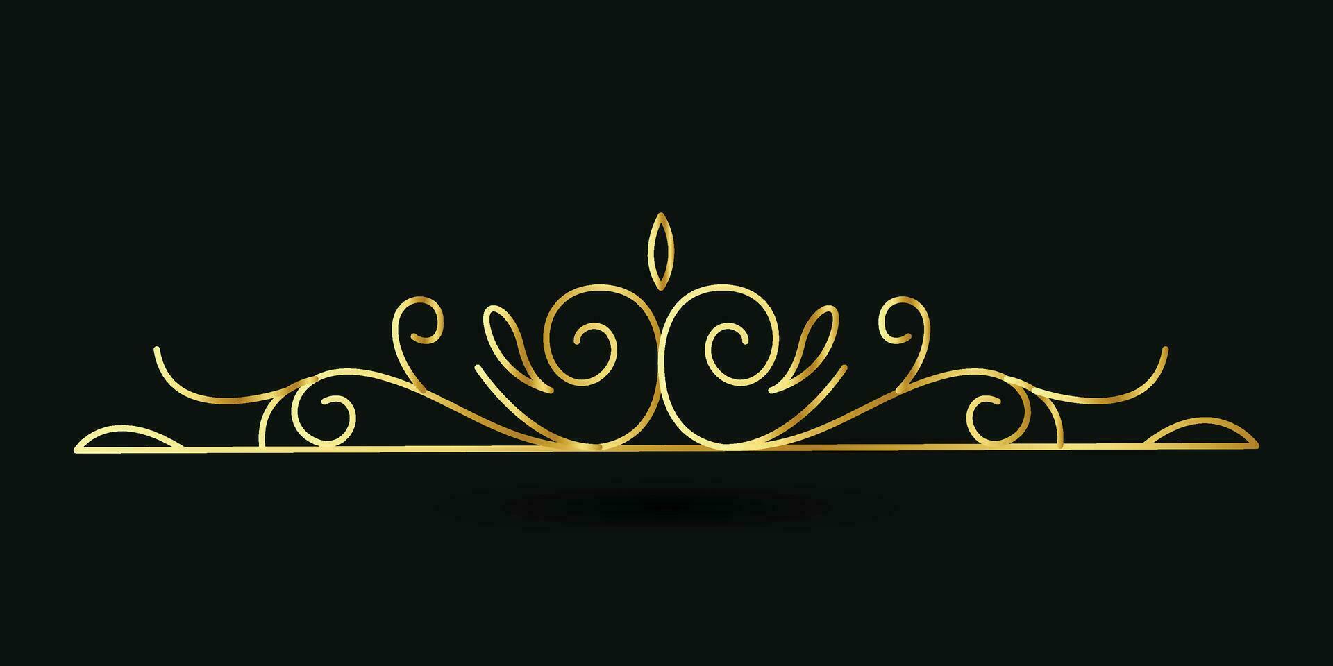 decorativo oro titolo telaio isolato su buio verde colore sfondo classico ornamento vettore