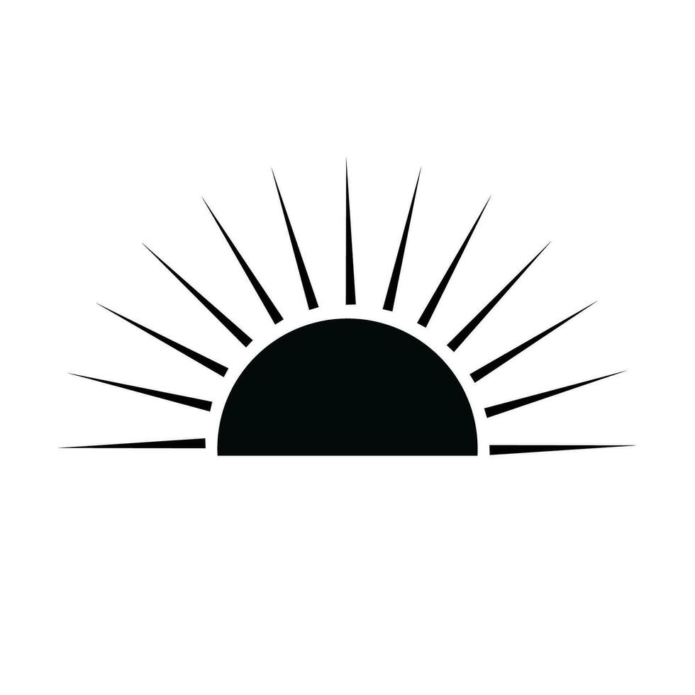 vettore metà di il sole Alba e tramonto piatto stile vettore illustrazione isolato su bianca sfondo