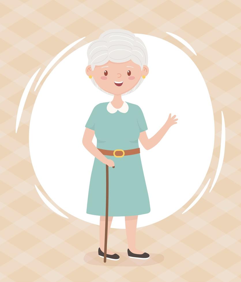 persone anziane, nonna anziana, personaggio dei cartoni animati di una persona matura vettore