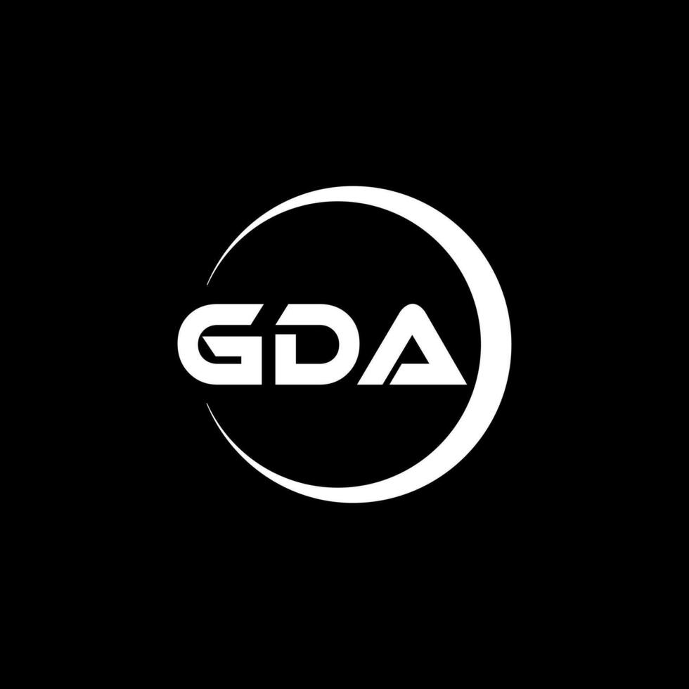 gda logo disegno, ispirazione per un' unico identità. moderno eleganza e creativo design. filigrana il tuo successo con il Impressionante Questo logo. vettore
