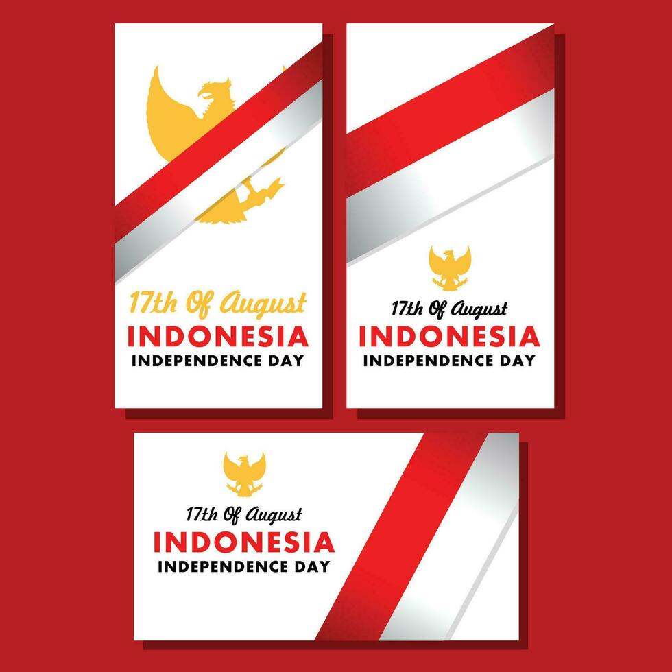 semplice saluti carta di Indonesia indipendenza giorno vettore