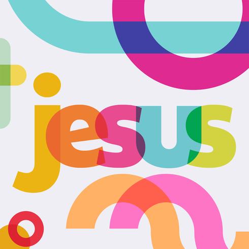 Colourful Jesus Letering Vector Design