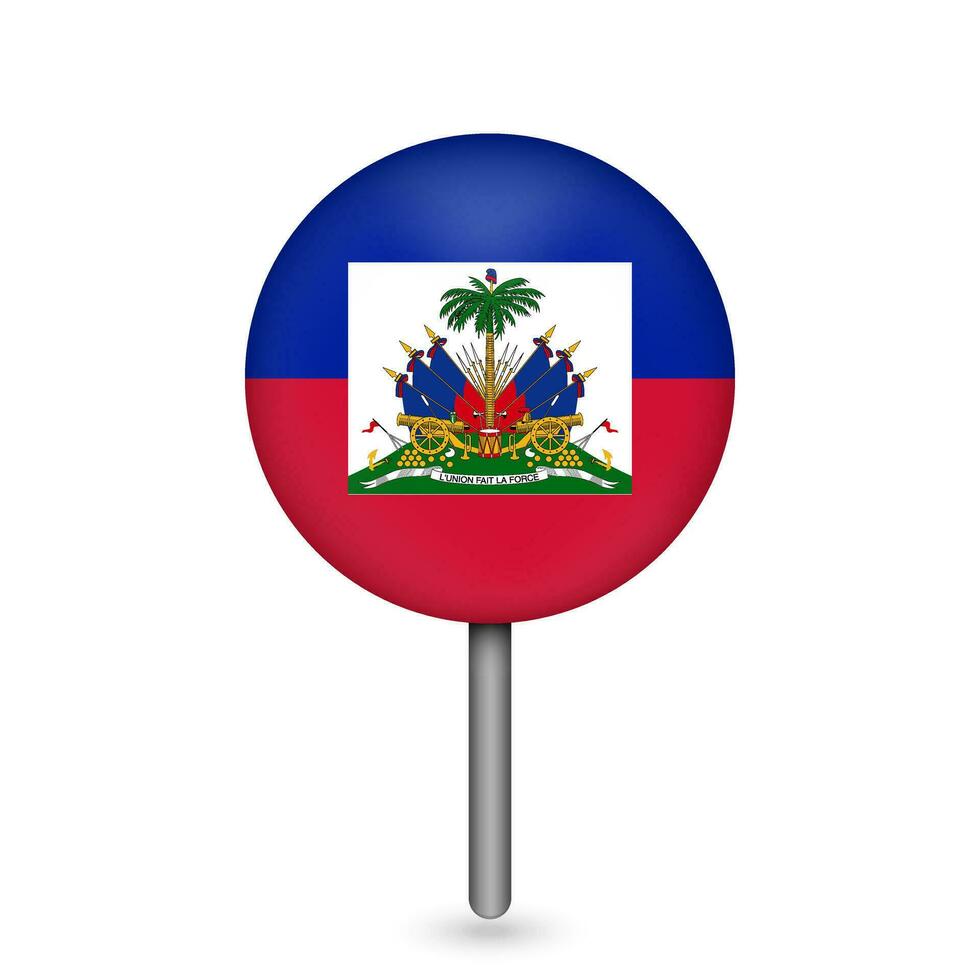 puntatore mappa con paese haiti. bandiera di haiti. illustrazione vettoriale. vettore