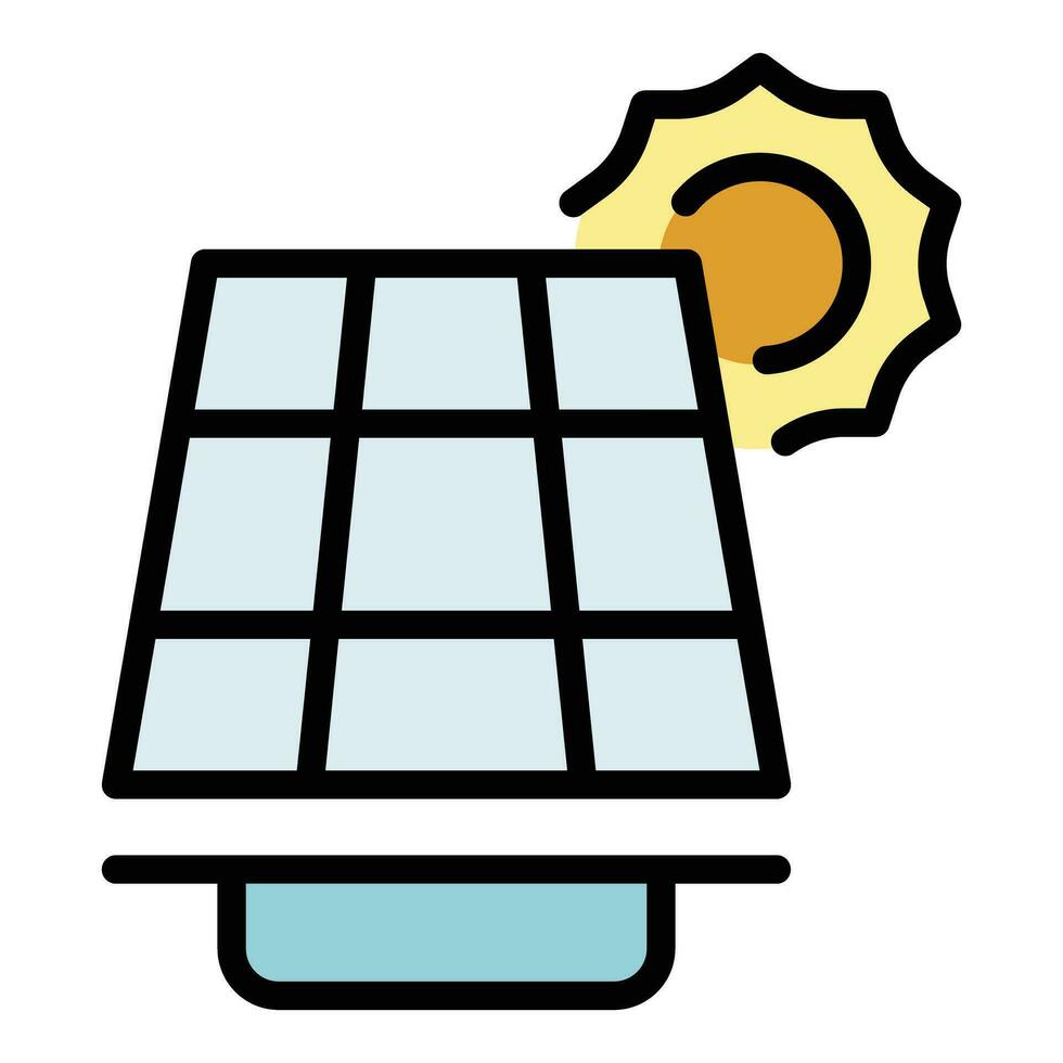 griglia solare pannello icona vettore piatto