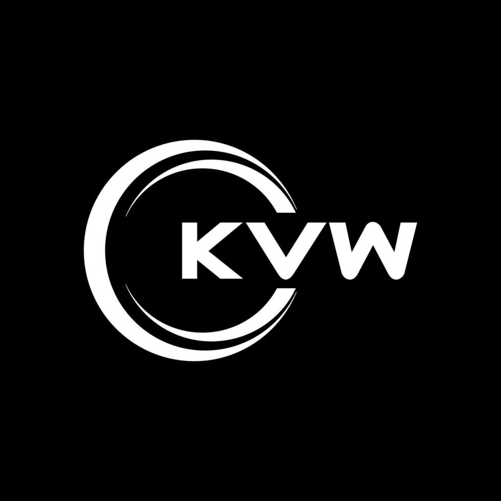 kvw logo disegno, ispirazione per un' unico identità. moderno eleganza e creativo design. filigrana il tuo successo con il Impressionante Questo logo. vettore