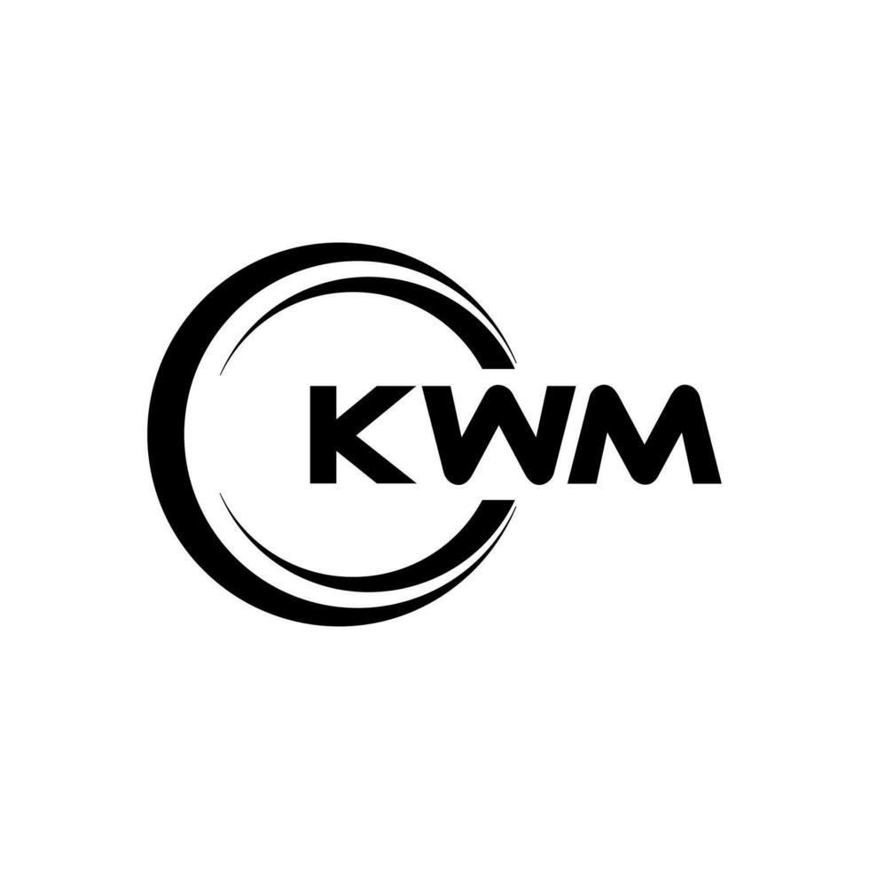 kwm logo disegno, ispirazione per un' unico identità. moderno eleganza e creativo design. filigrana il tuo successo con il Impressionante Questo logo. vettore