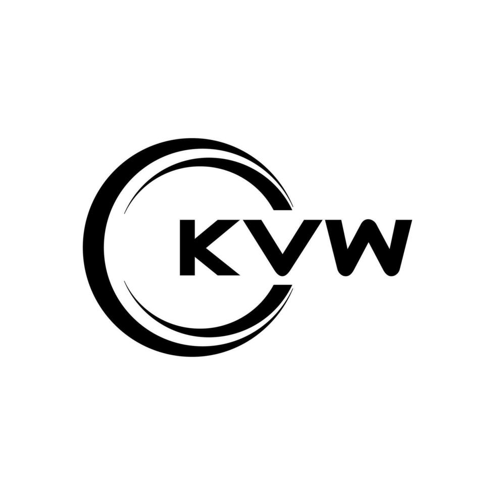 kvw logo disegno, ispirazione per un' unico identità. moderno eleganza e creativo design. filigrana il tuo successo con il Impressionante Questo logo. vettore