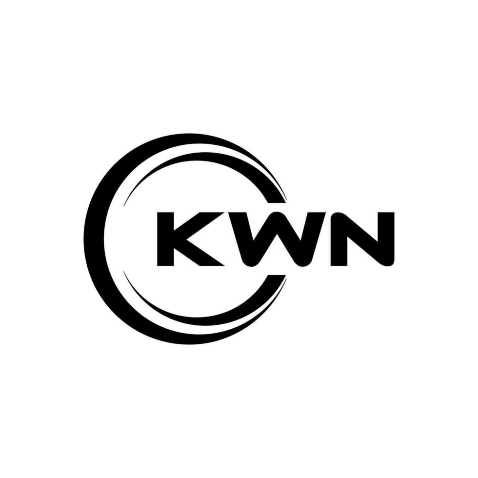 kwn logo disegno, ispirazione per un' unico identità. moderno eleganza e creativo design. filigrana il tuo successo con il Impressionante Questo logo. vettore