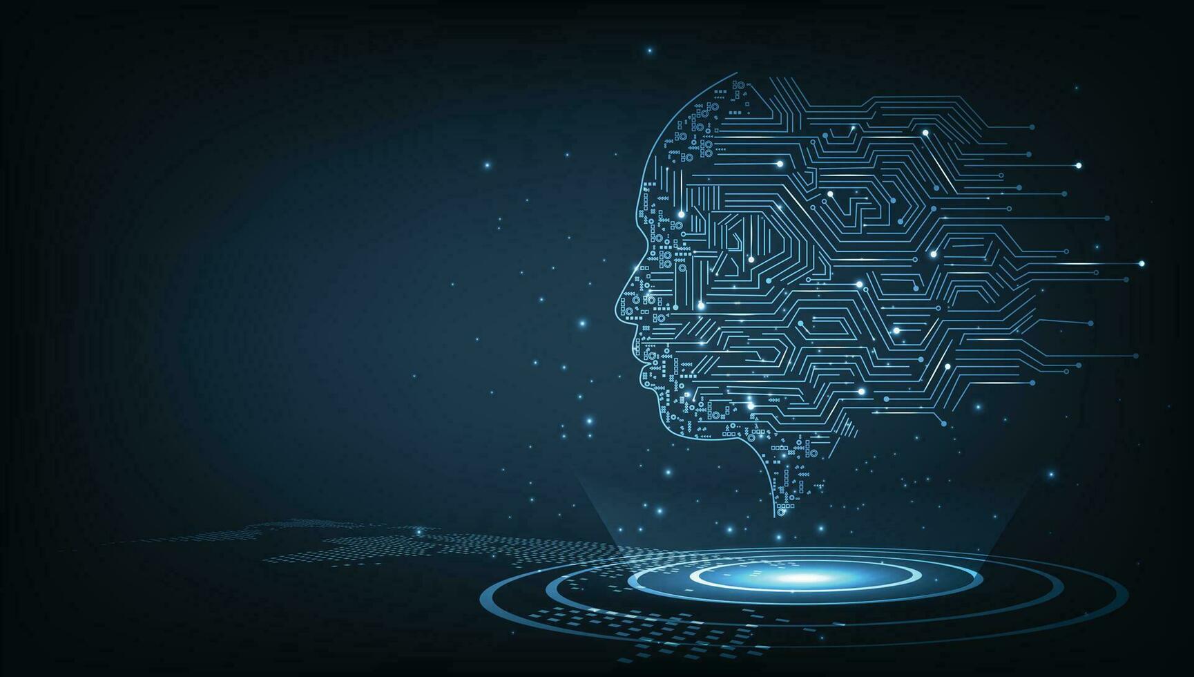 elettronico cervello e concetto di artificiale intelligenza ai. vettore