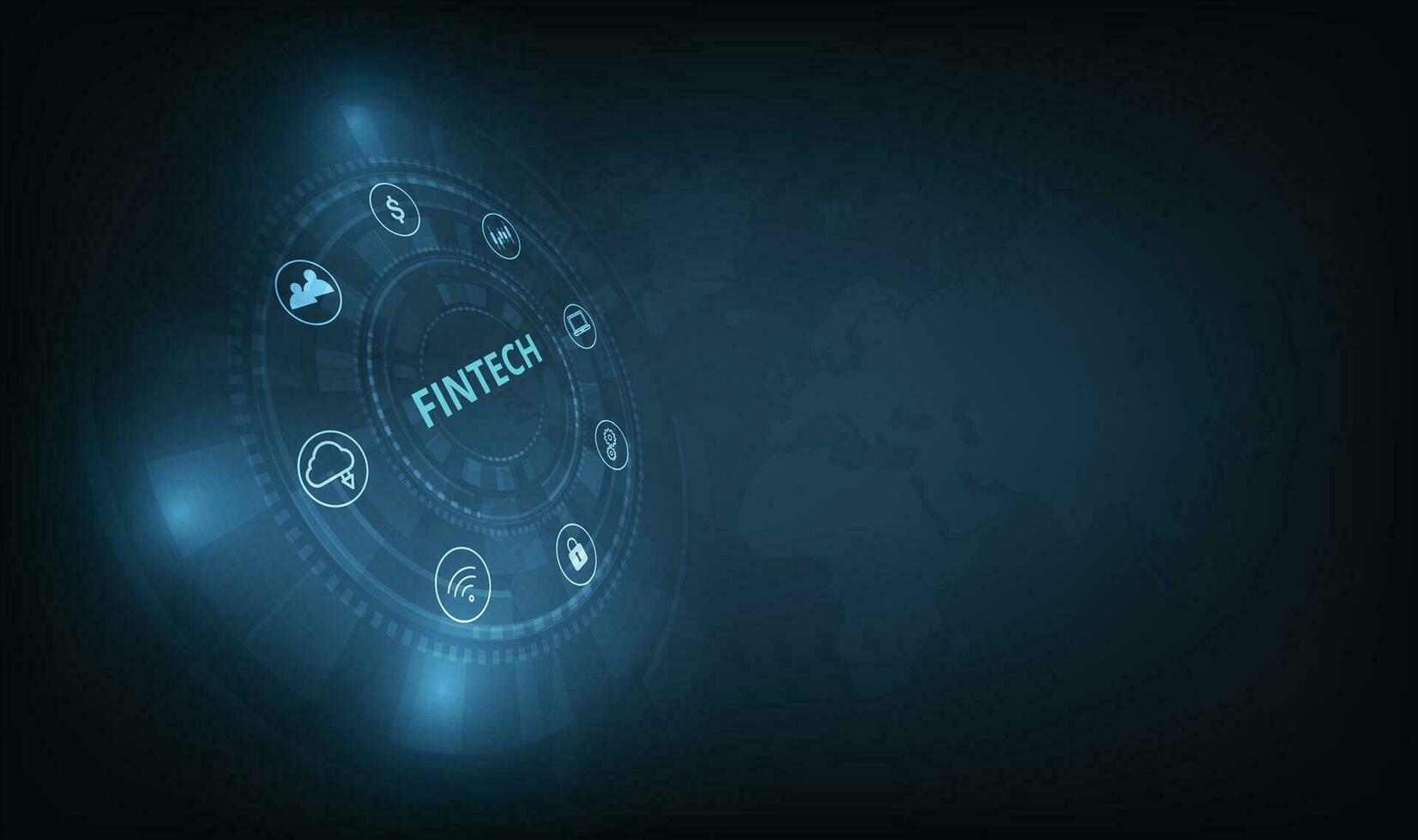 Fintech finanziario tecnologia concetto design. vettore