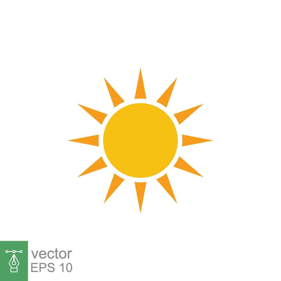 sole calore icona. semplice piatto stile. splendore, caldo, ragnatela, pittogramma, luce del sole, calore, simbolo, tempo metereologico concetto. vettore illustrazione isolato su bianca sfondo. eps 10