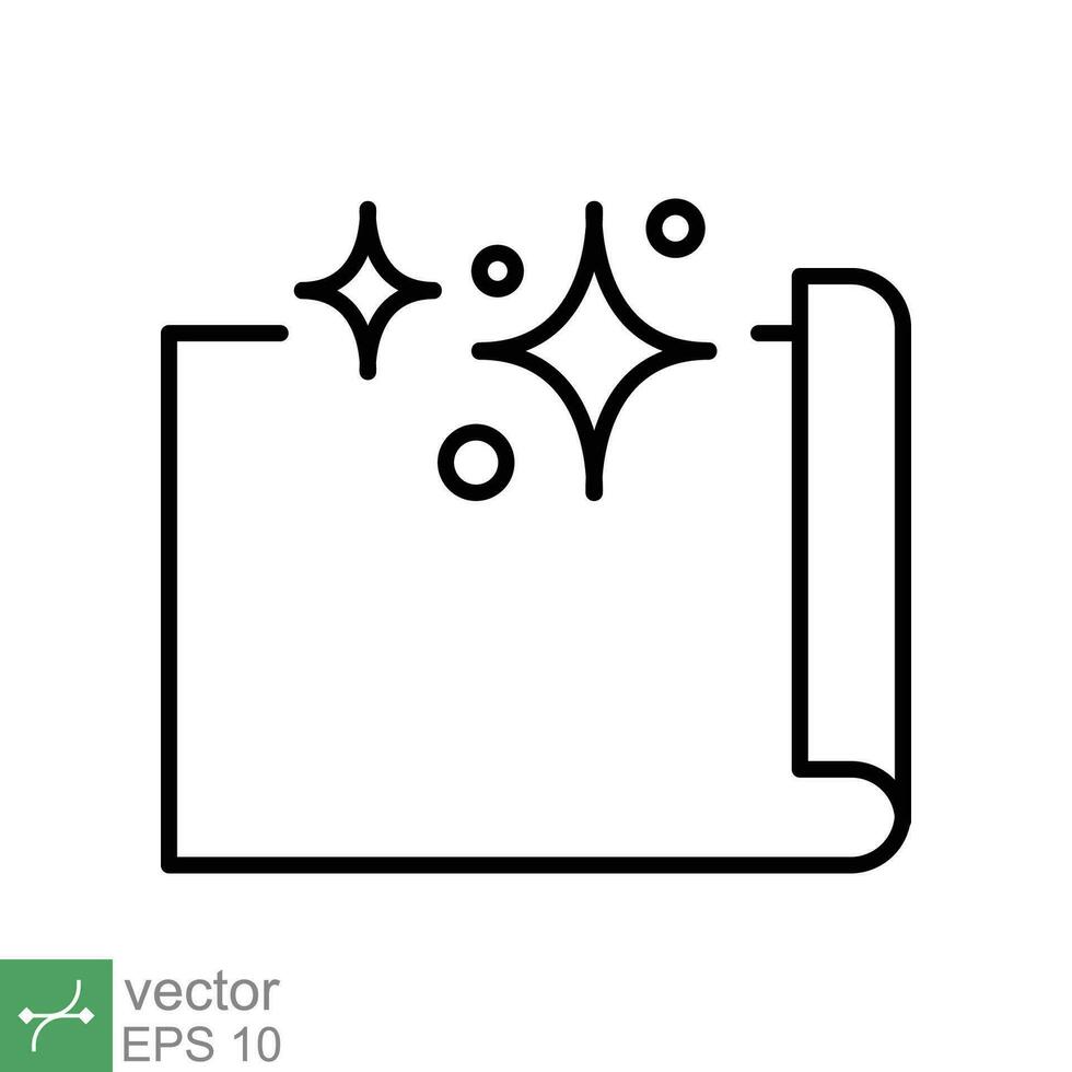 pulito superficie icona. semplice schema stile. facile pulizia, superficie, mano pulire, pavimento, ceramica, faccende domestiche concetto. magro linea vettore illustrazione isolato su bianca sfondo. eps 10.