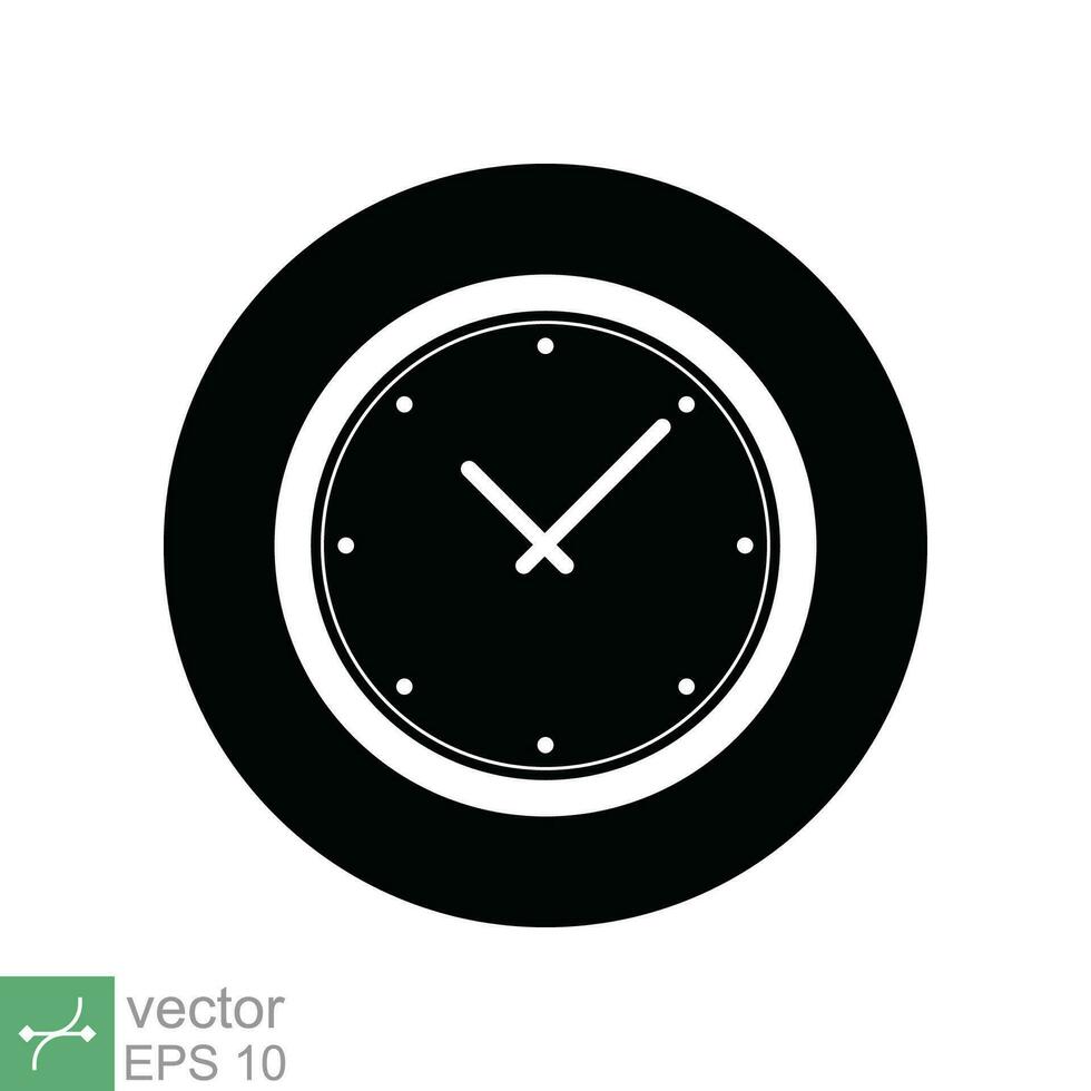 orologio icona. semplice piatto stile. parete orologio viso, ufficio ora, comporre, freccia, cerchio, il giro, guarda, tempo concetto. vettore illustrazione isolato su bianca sfondo. eps 10.