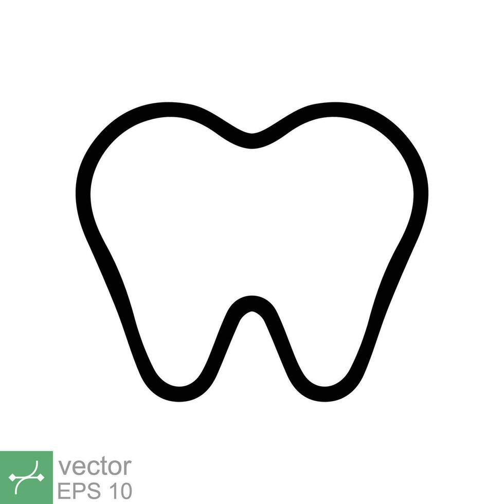 dente icona. semplice schema stile. dentale trattamento e dente cura, Salute orale, odontoiatria, mal di denti medico concetto. magro linea vettore illustrazione isolato su bianca sfondo. eps 10.