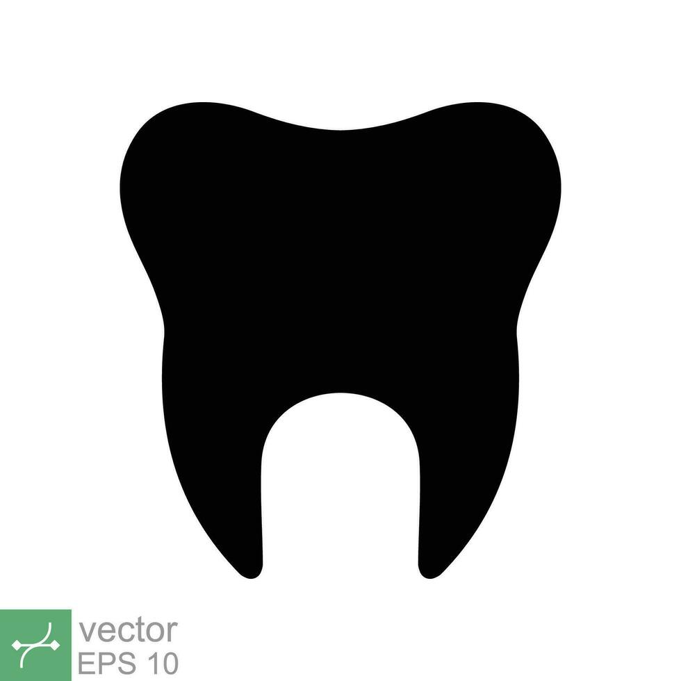 dente icona. semplice solido stile. dentale trattamento e dente cura, Salute orale, odontoiatria, mal di denti medico concetto. glifo vettore illustrazione isolato su bianca sfondo. eps 10.