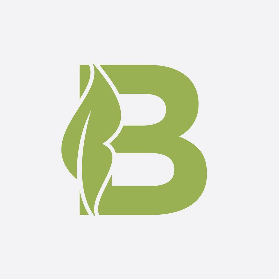 lettera B foglia logo. eco azienda agricola logotipo vettore modello. biologico simbolo