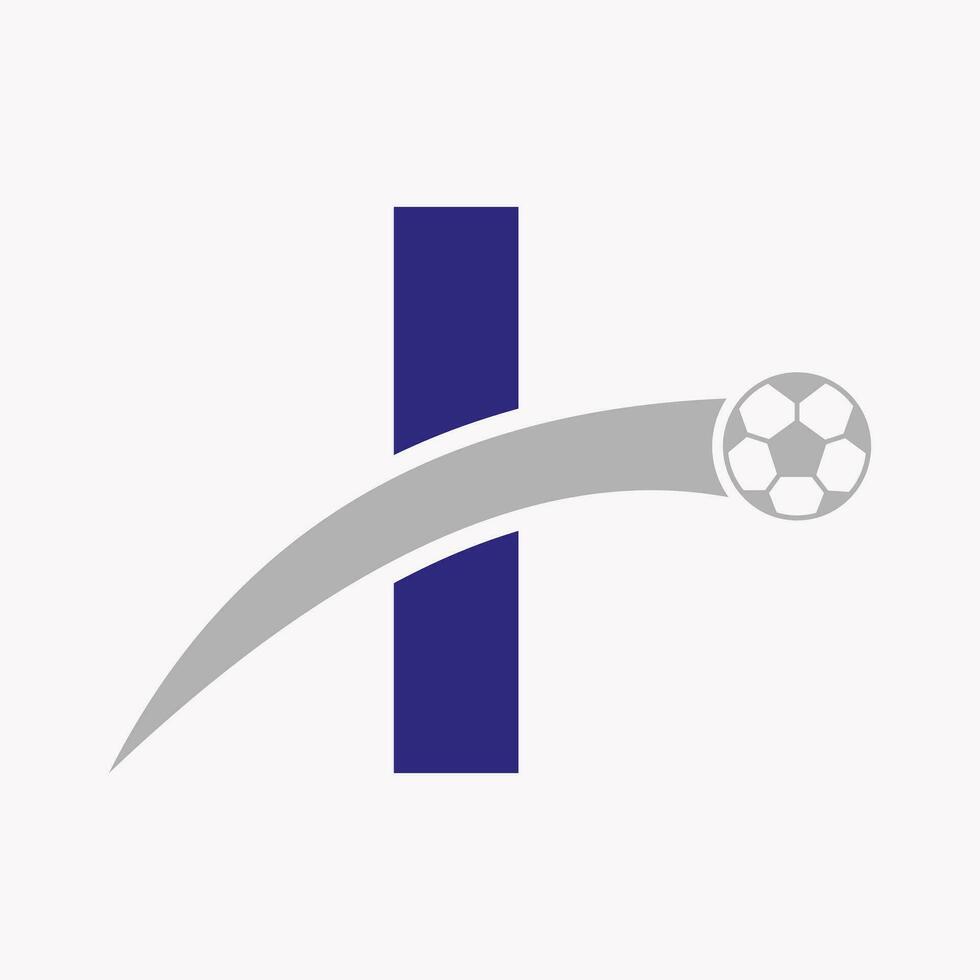 calcio logo su lettera io con in movimento calcio icona. calcio logo modello vettore