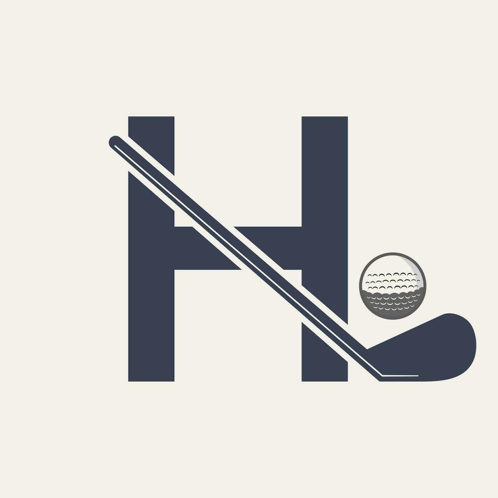 lettera h hockey torneo logo. ghiaccio hockey distintivo logo modello vettore