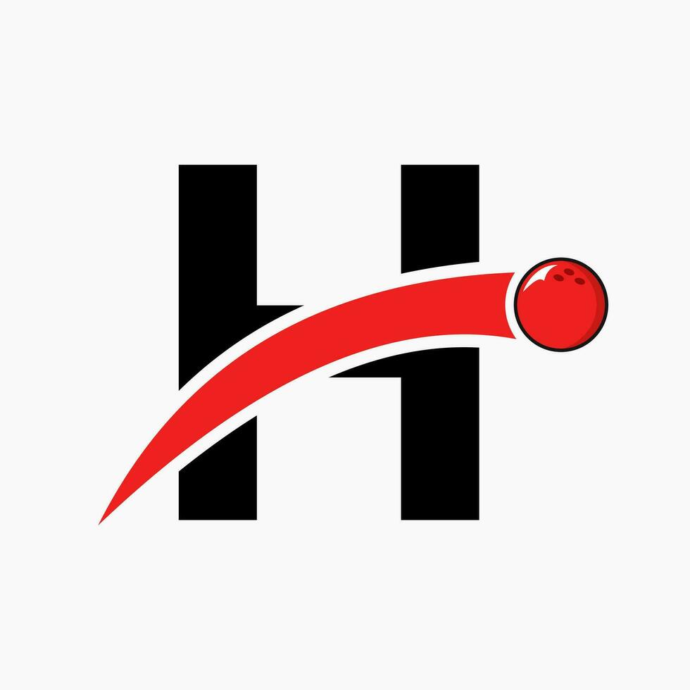 lettera h bowling logo. bowling palla simbolo con in movimento palla icona vettore