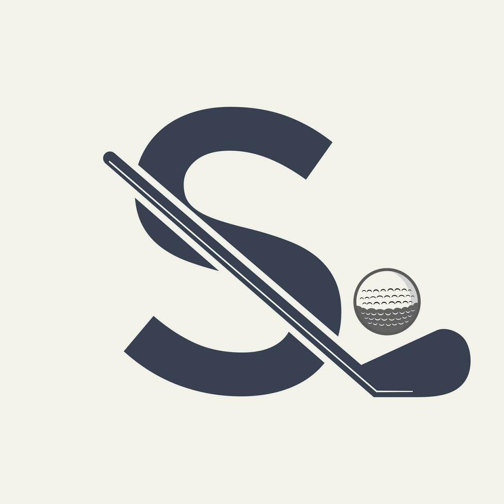 lettera S hockey torneo logo. ghiaccio hockey distintivo logo modello vettore