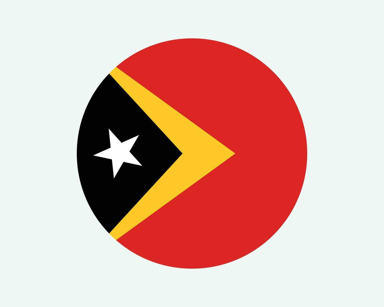 est timor il giro nazione bandiera. est timoresi cerchio nazionale bandiera. democratico repubblica di Timor Est circolare forma pulsante striscione. eps vettore illustrazione.
