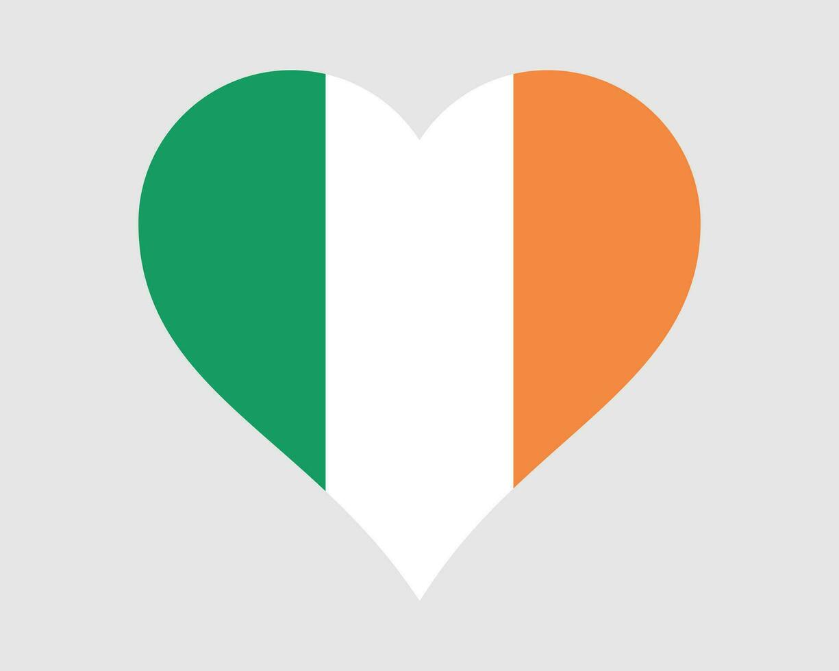 Irlanda cuore bandiera. irlandesi amore forma nazione nazione nazionale bandiera. repubblica di Irlanda bandiera icona cartello simbolo. eps vettore illustrazione.